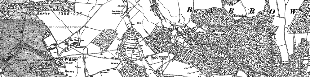 Old map of Bradley's Coppice in 1882