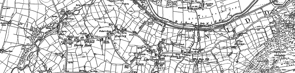 Old map of Darley in 1907