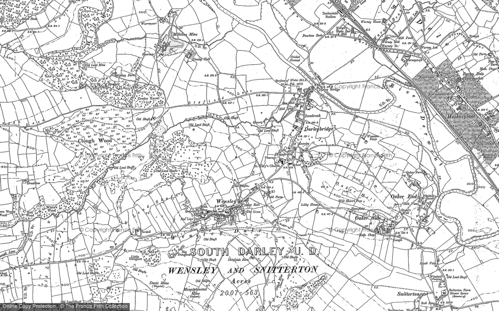 Old Map of Darley Bridge, 1879 in 1879