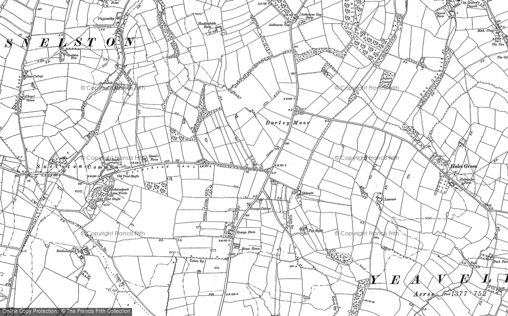 Old Map of Darley Moor, 1880 - 1899 in 1880