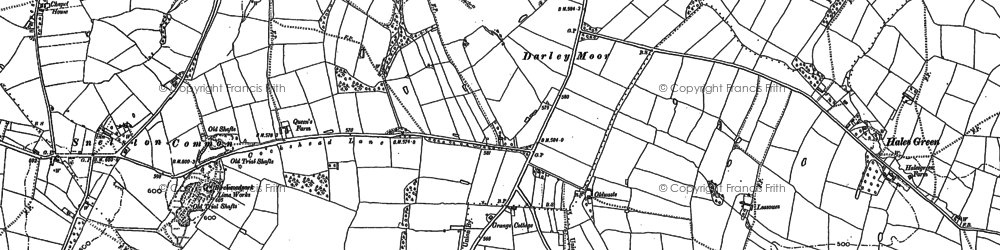 Old map of Darley Moor in 1880