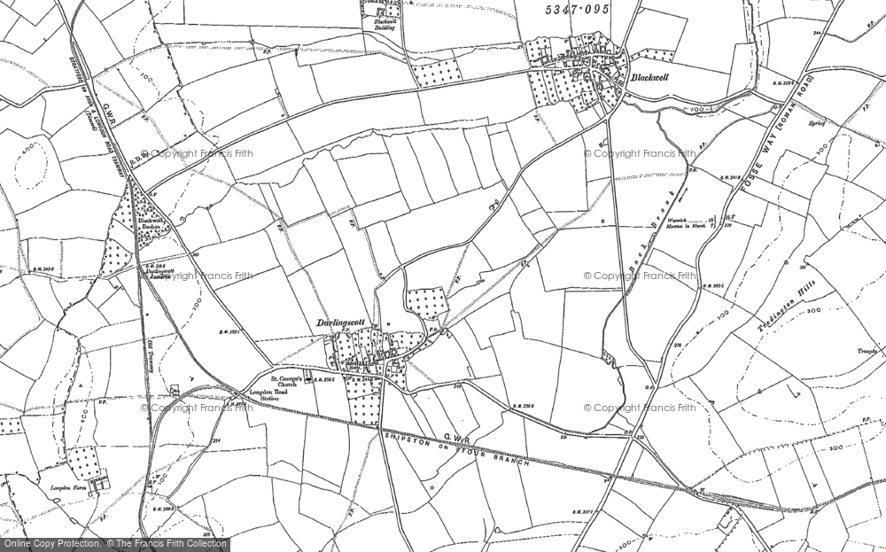 Old Map of Darlingscott, 1900 in 1900