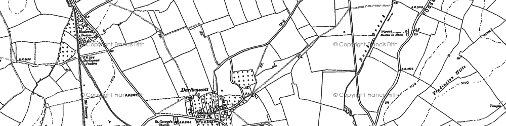 Old map of Darlingscott in 1900