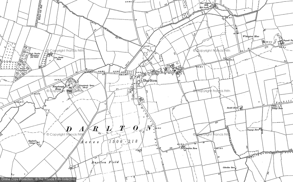 Old Map of Darlton, 1884 in 1884