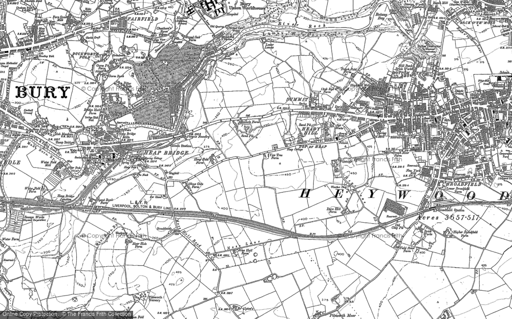 Old Map of Historic Map covering Birch Service Station in 1887