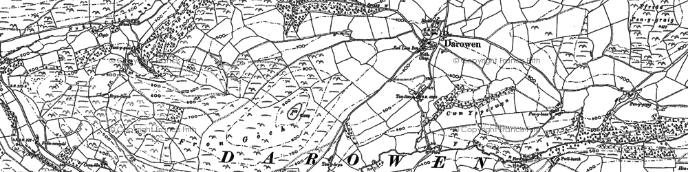 Old map of Berllan-dêg in 1886