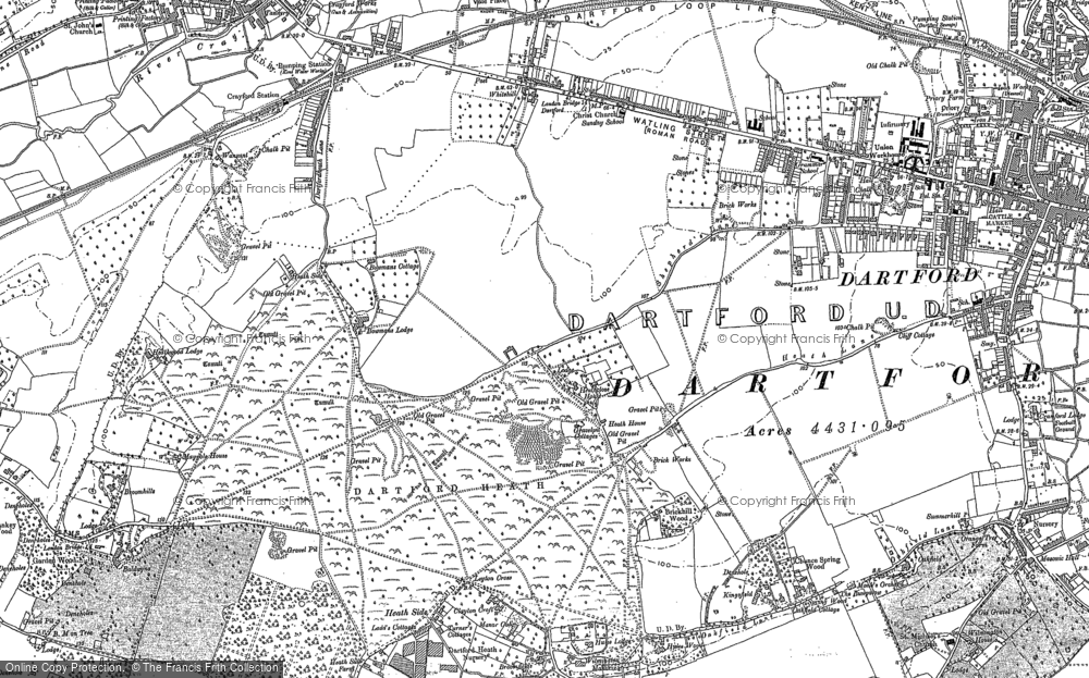 Old Map of Historic Map covering Bowmans in 1895