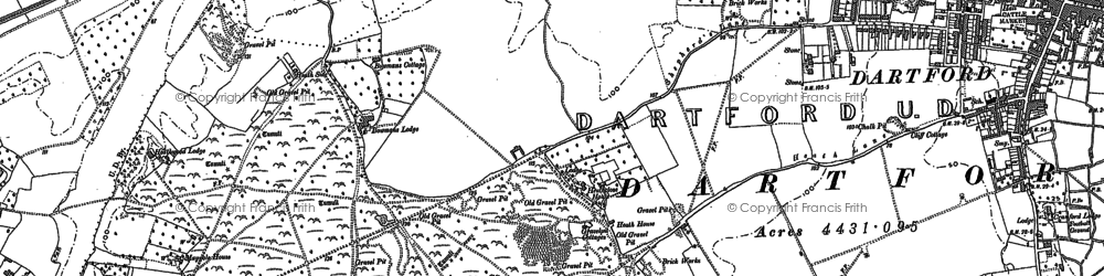 Old map of Dartford in 1895