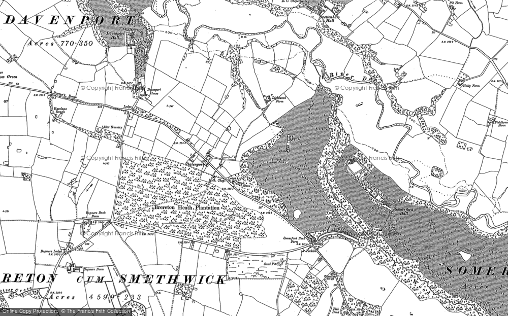 Old Map of Historic Map covering Brereton Heath Country Park in 1896