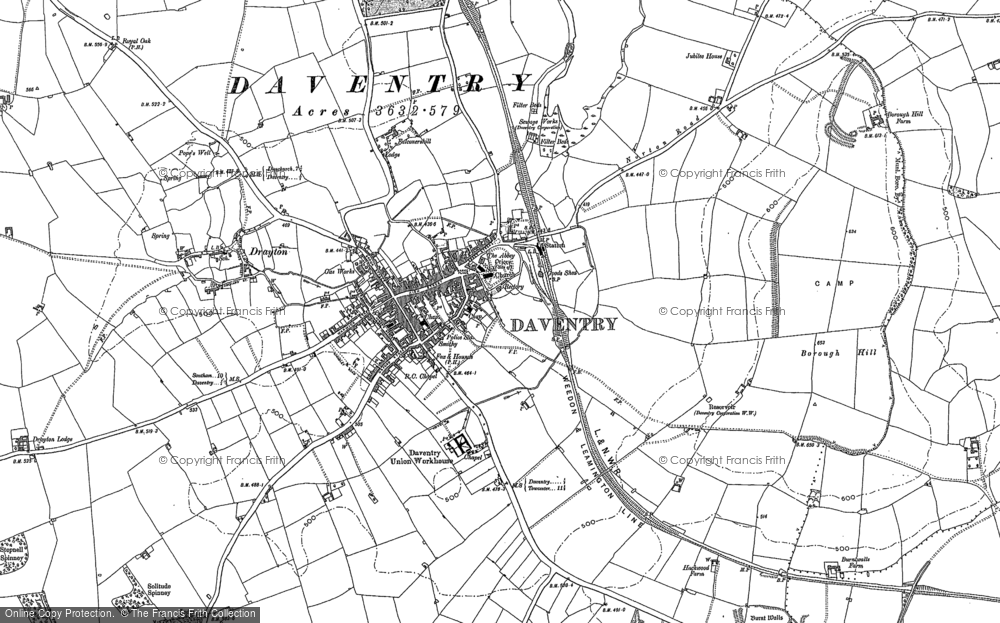 Old Map of Daventry, 1900 in 1900