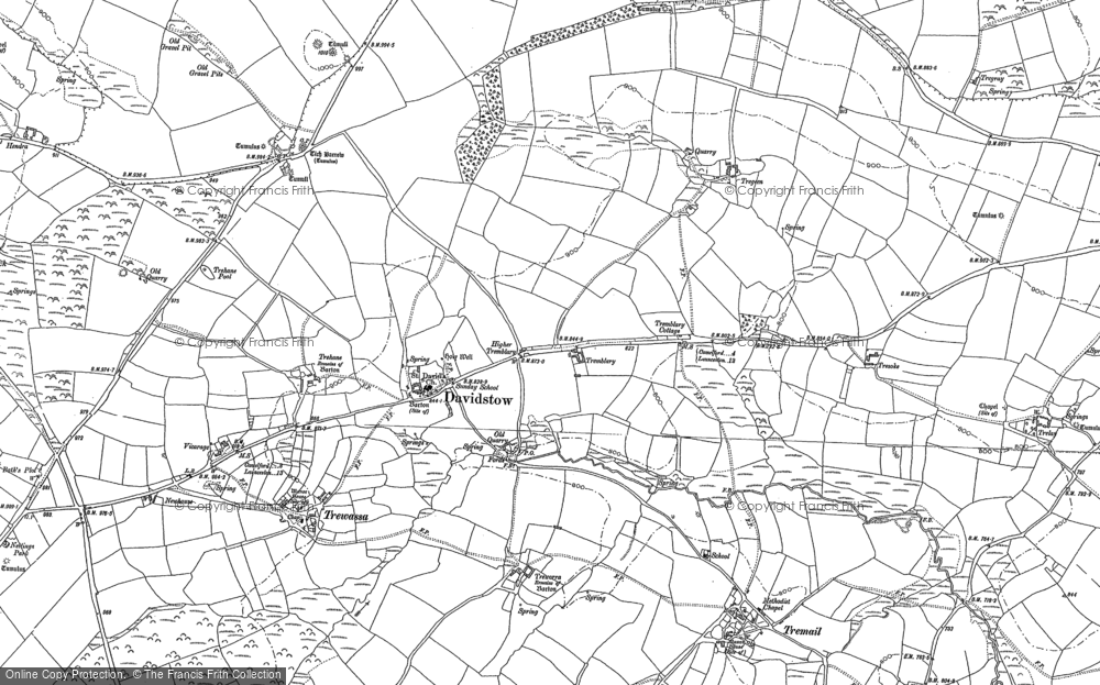 Old Map of Davidstow, 1882 - 1905 in 1882