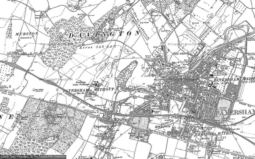 Old Map of Davington, 1896 in 1896