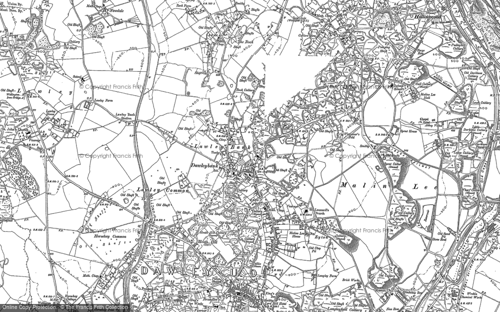 Old Map of Dawley Bank, 1882 in 1882