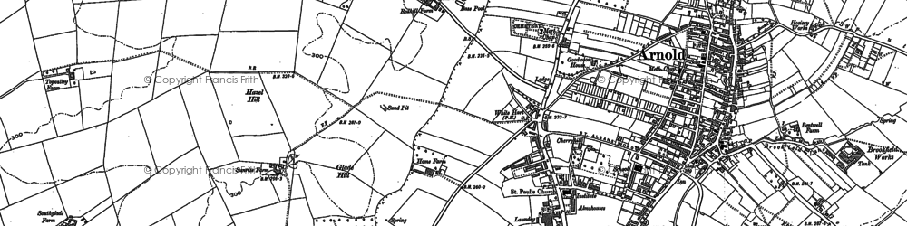 Old map of Bestwood in 1881