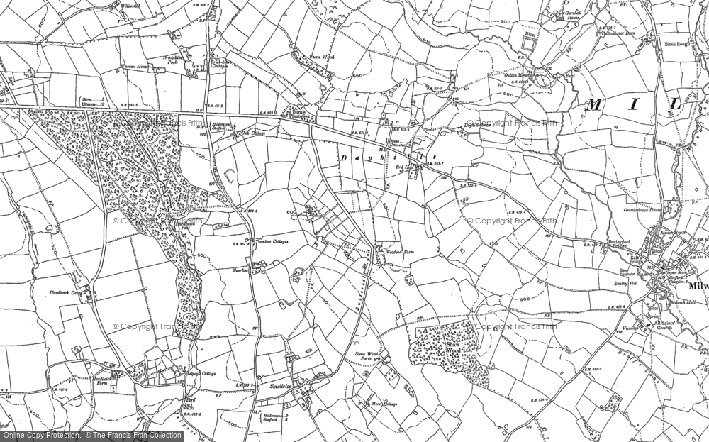 Old Map of Dayhills, 1881 in 1881