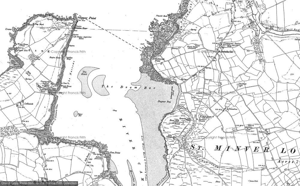 Old Map of Daymer Bay, 1880 - 1905 in 1880