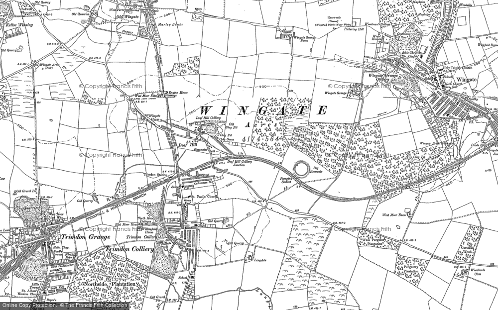 Old Map of Deaf Hill, 1896 in 1896