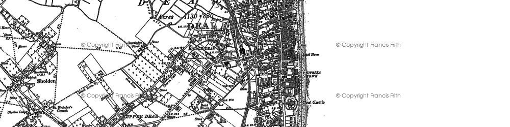 Old map of Deal in 1896