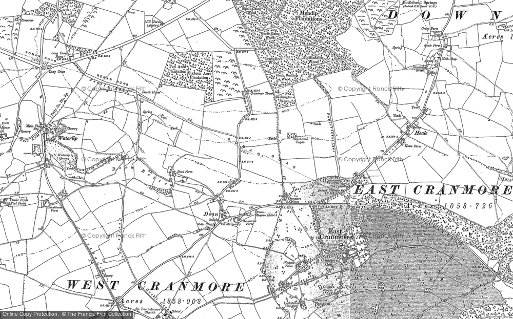 Old Map of Dean, 1884 in 1884