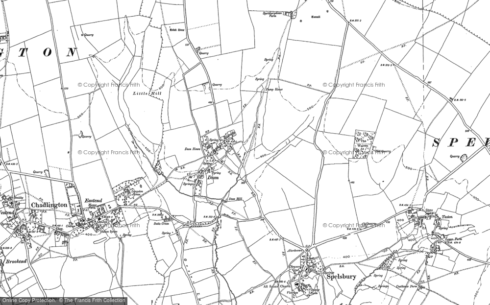 Old Map of Historic Map covering Eastend in 1898