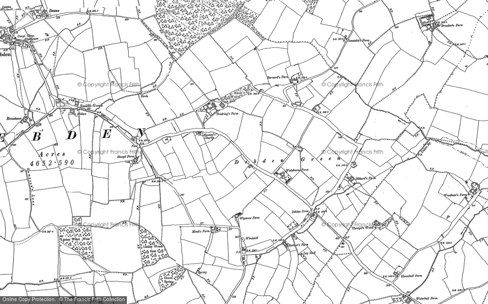 Old Map of Debden Green, 1876 - 1896 in 1876