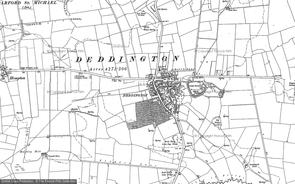 Old Map of Deddington, 1898 in 1898