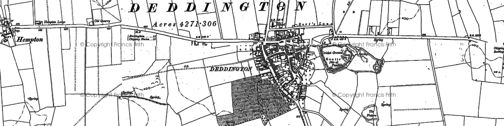 Old map of Deddington in 1898