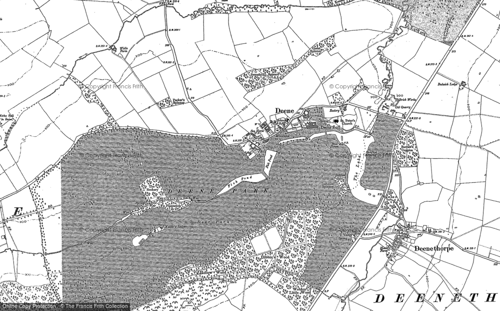 Old Map of Deene, 1887 - 1888 in 1887