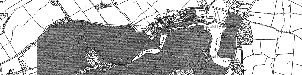 Old map of Deene in 1887