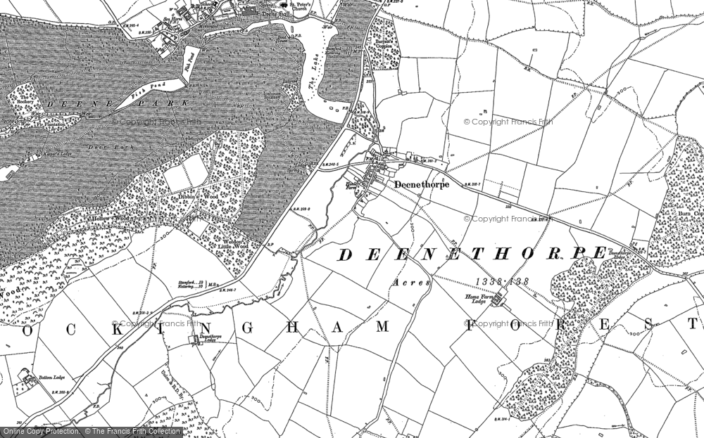 Old Map of Deenethorpe, 1884 in 1884