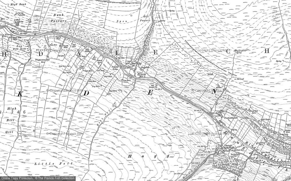 Old Map of Deepdale, 1907 in 1907