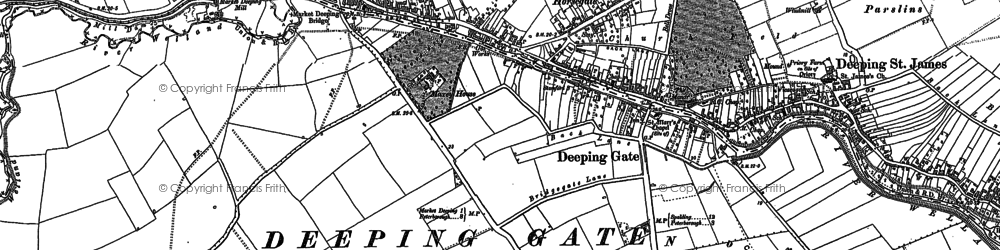 Old map of Deeping Gate in 1887