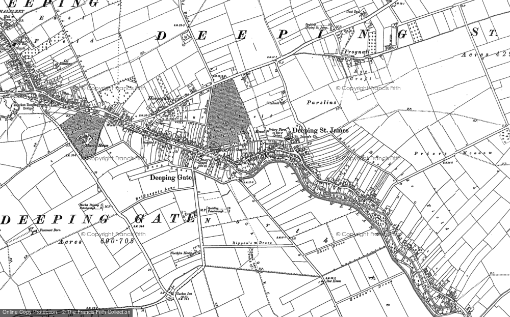 Old Map of Deeping St James, 1887 - 1899 in 1887