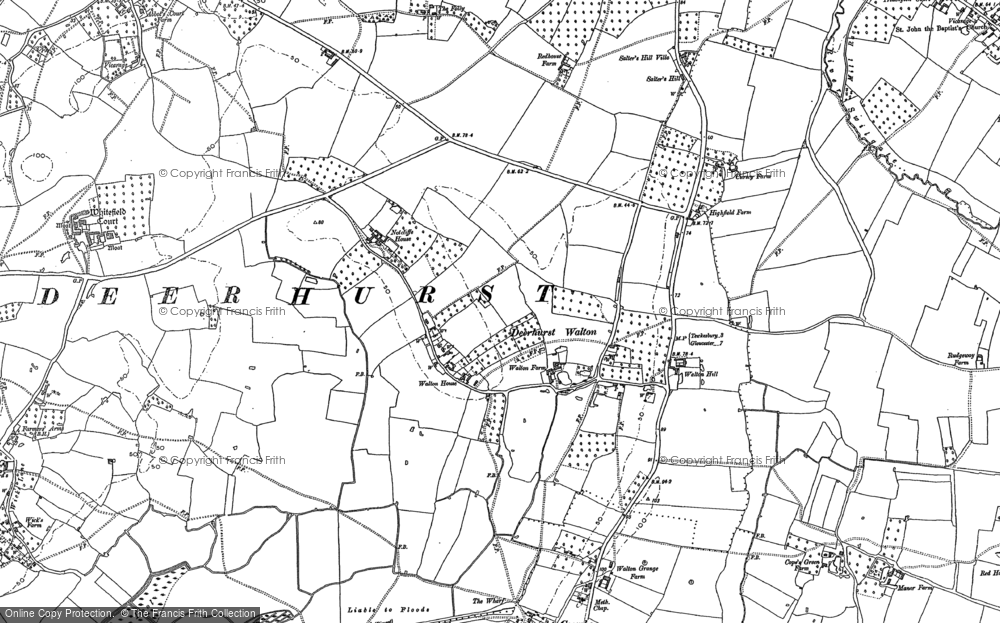 Old Map of Deerhurst Walton, 1883 in 1883