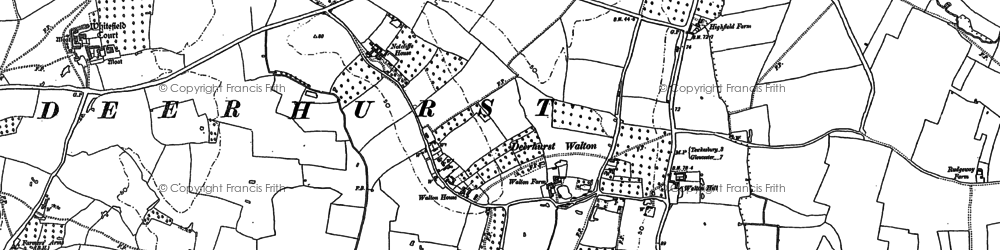 Old map of Deerhurst Walton in 1883