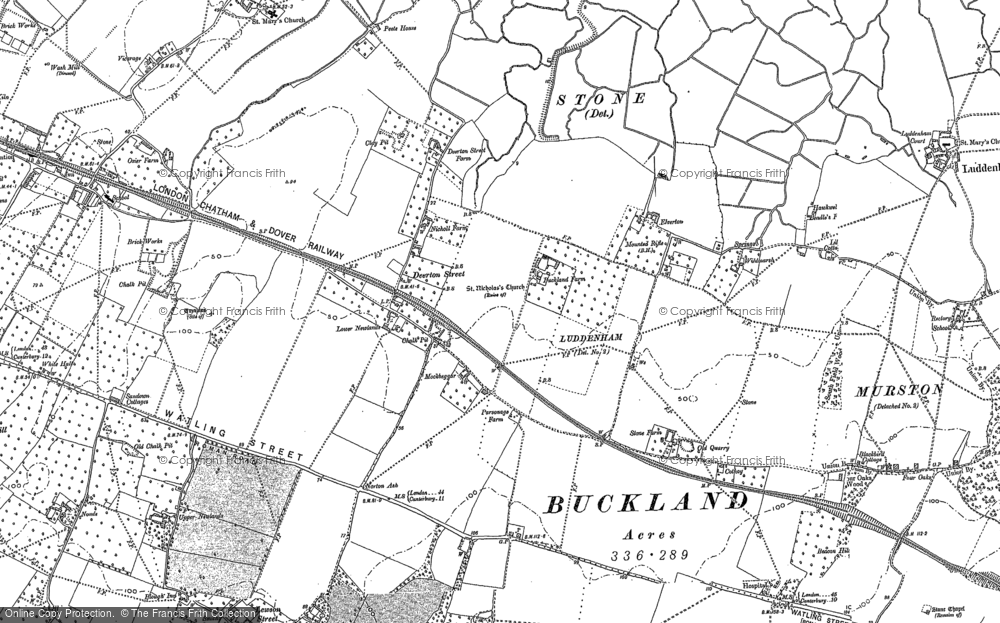 Old Map of Deerton Street, 1896 in 1896
