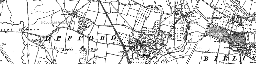 Old map of Defford in 1884
