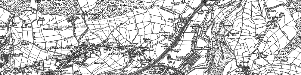 Old map of Deighton in 1888