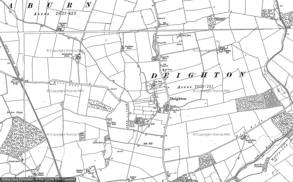 Old Map of Deighton, 1890 - 1891 in 1890
