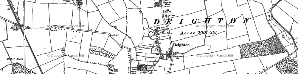 Old map of Deighton in 1890
