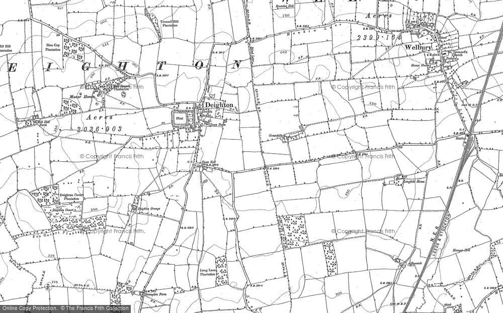 Old Map of Historic Map covering Deighton Grange in 1891