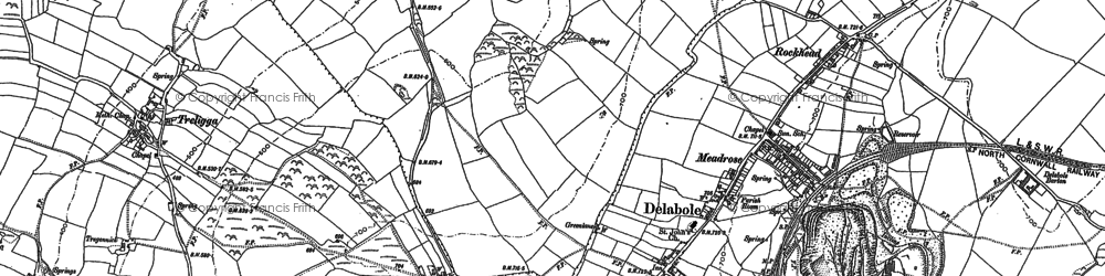 Old map of Delabole in 1905