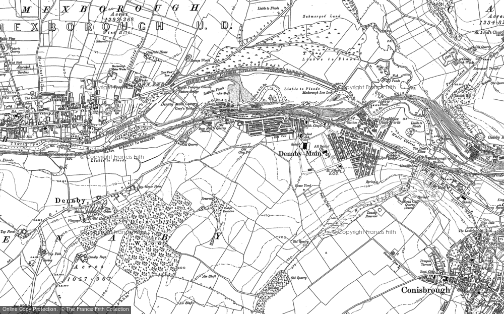 Old Map of Denaby Main, 1890 in 1890
