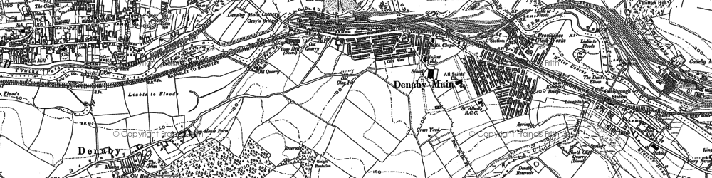 Old map of Denaby Main in 1890