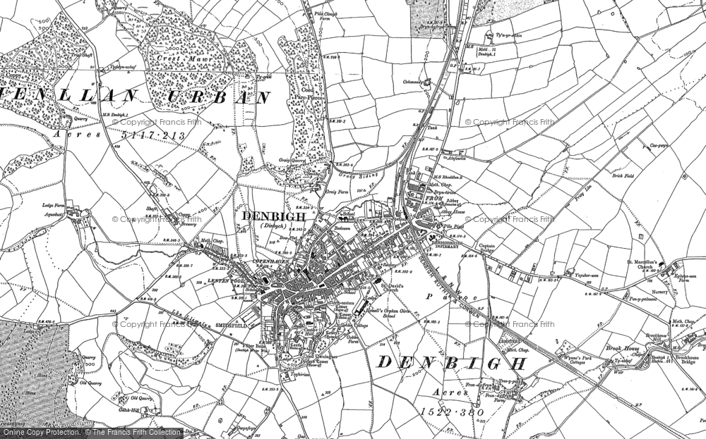 Old Map of Historic Map covering Copenhagen in 1898