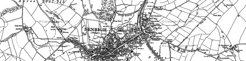 Old map of Copenhagen in 1898