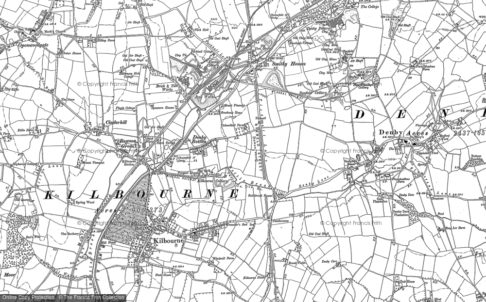 Old Map of Historic Map covering Rawson Green in 1880