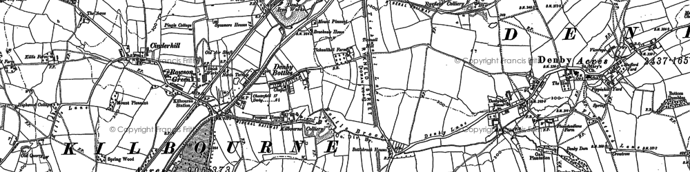 Old map of Denby Bottles in 1880
