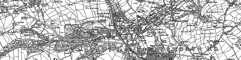 Old map of Denby Dale in 1891