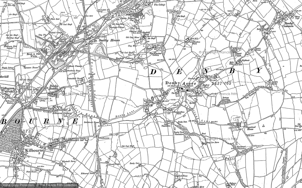 Old Map of Denby Village, 1880 in 1880